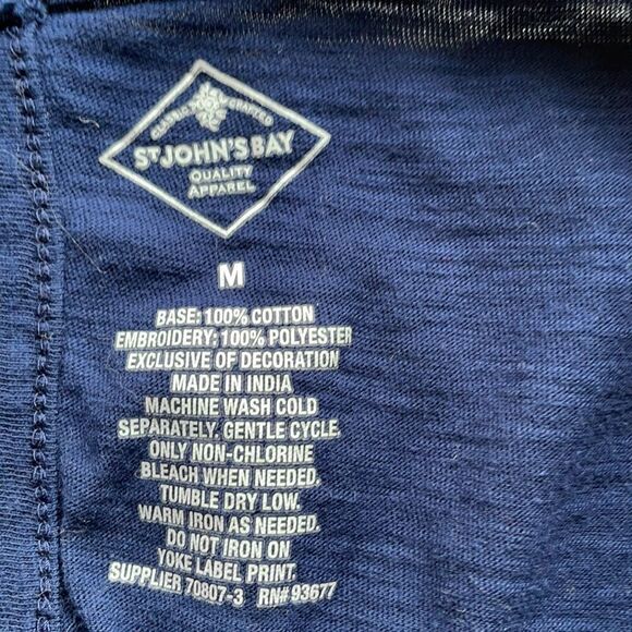 St John’s Bay Navy Embroidered Peasant Top - M - Picture 3 of 4
